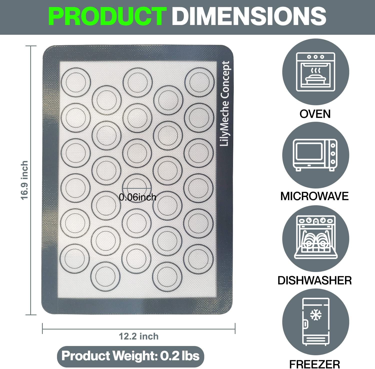 Lilymeche Concept - Perforated Silicone Baking Mat(2pc), BPA Free Larg