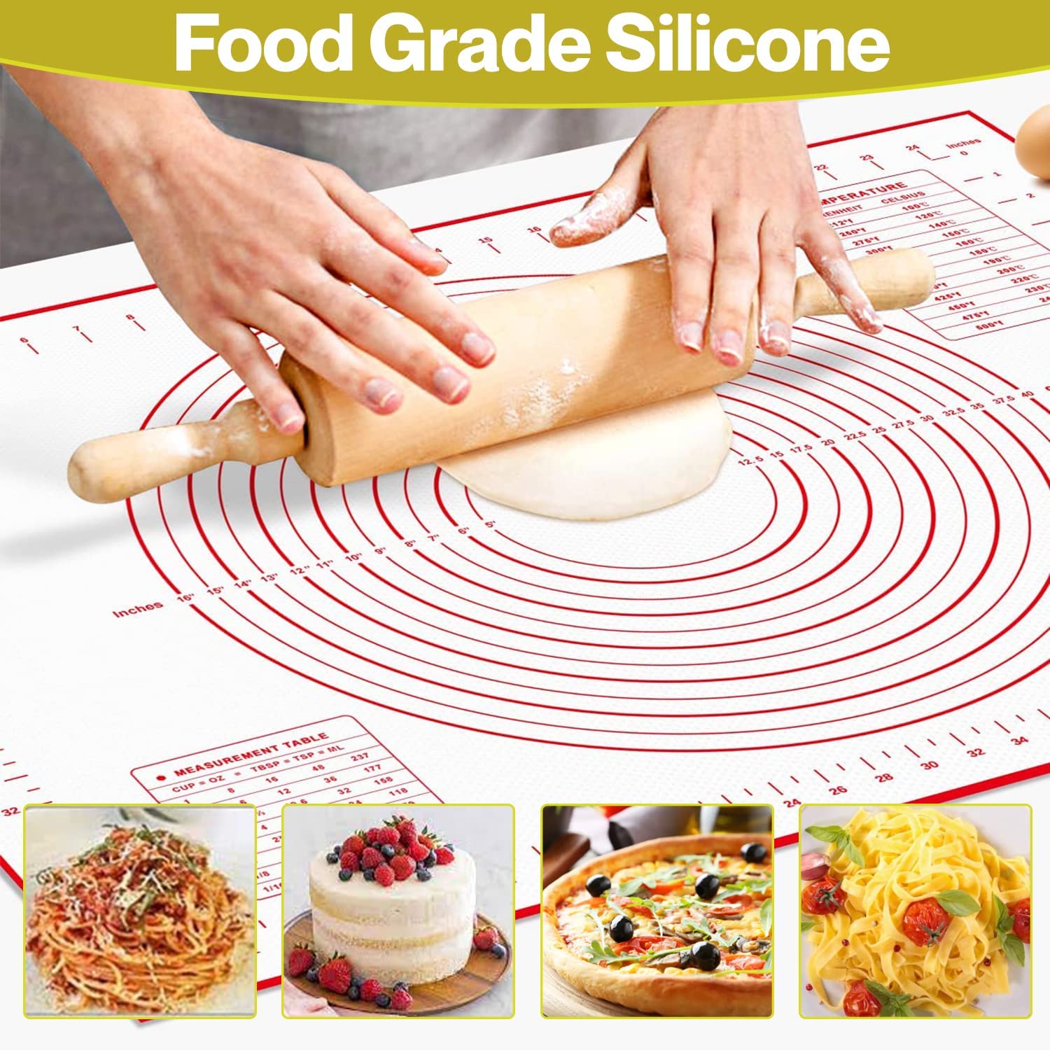 New Extra Large Kitchen Tools Silicone Pad for Rolling Dough Pizza