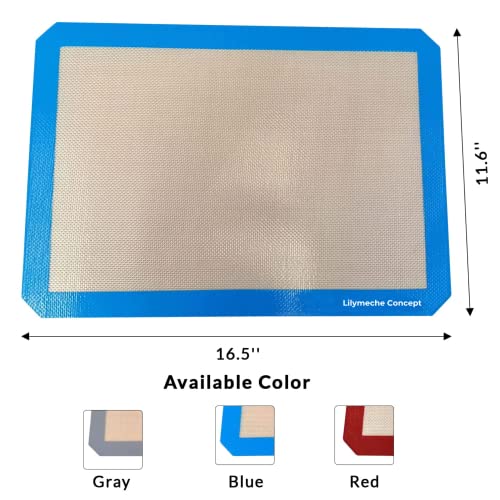 Large Silicone Pastry Mats Non Stick Baking Mat BPA Free Food Grade  Non-Slip Silicone Baking Mat in Blue 